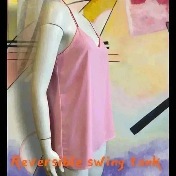 Neon Reversible Crepey Halter Tank Top Pink Orange Women’s Size Medium - Picture 4 of 11